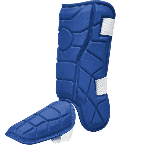 Soccer Shin Guards Shin Pads for Adults, Baseball Softball Catcher Leg Guards with Honeycomb Pads, Support for Shin Splint Baseball Boxing Mountain Bike, Lightweight(Blue, L)