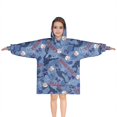 thumbnail image 1 of Blue Baseball Silhouette Pattern Blanket Hoodies for Kids 6-13YR Oversize Wearable Blanket Hoodies for Boys Girls Teens, 1 of 7