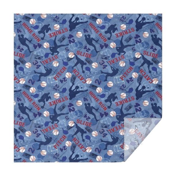 Blue Baseball Silhouette Pattern Square Tablecloth,Waterproof Square Table Cover,Wipeable Spillproof Washable Table Cover for Home Kitchen Party Decor 52"x52"(132x132cm)