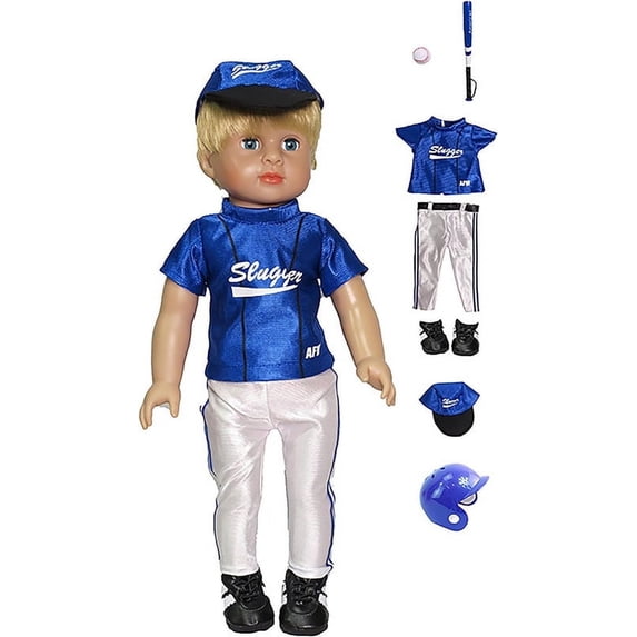 Blue Baseball Uniform 7pc for 18-Inch Dolls | Dolls Clothes
