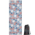 thumbnail image 1 of Blue Baseballs and USA Flags Pattern Hot Yoga Mat Towel Non Slip for Hot Yoga - Quick-Drying Yoga Mat Cover with 4 Corner Pockets with Travel Bag - Hot Yoga Towel Non Slip 70"x26", 1 of 6