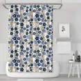 thumbnail image 1 of Blue Baseballs with Yellow Flowers Pattern Shower Curtain 72"x72" ,Bathroom Decorative Shower Curtains Set with 12 Hooks,Modern Waterproof Washable Shower Curtain, 1 of 6