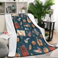thumbnail image 1 of Blue Basketball Related Items Pattern Blanket,Comfortable Soft Lamb Wool Throw Blanket,All Season,Warm Lightweight Blankets for Sofa Bed Couch Living Room Chair,50"x60", 1 of 4