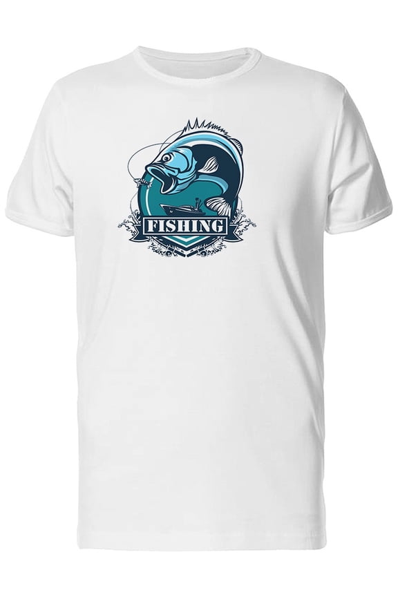 Blue Bass Fish Logo Tee Men's -Image by Shutterstock