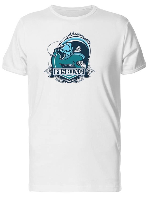 Blue Bass Fish Logo Tee Men's -Image by Shutterstock