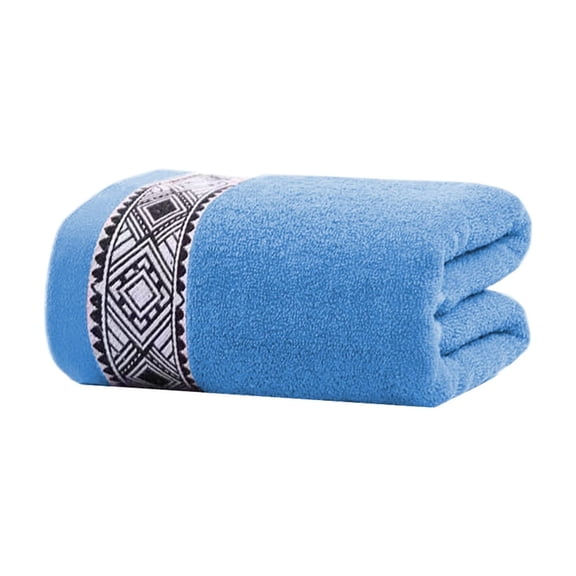 Blue Bath Towel Made From High-Quality Cotton For Superior Absorbency And Softness Household Towel With Smooth Face And Reinforced Hem For Lasting Use