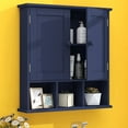 thumbnail image 1 of Blue Bathroom Cabinet with 2 Door Adjustable Shelves, Over The Toilet Storage, Wall Mounted Medicine Cabinet, 1 of 19