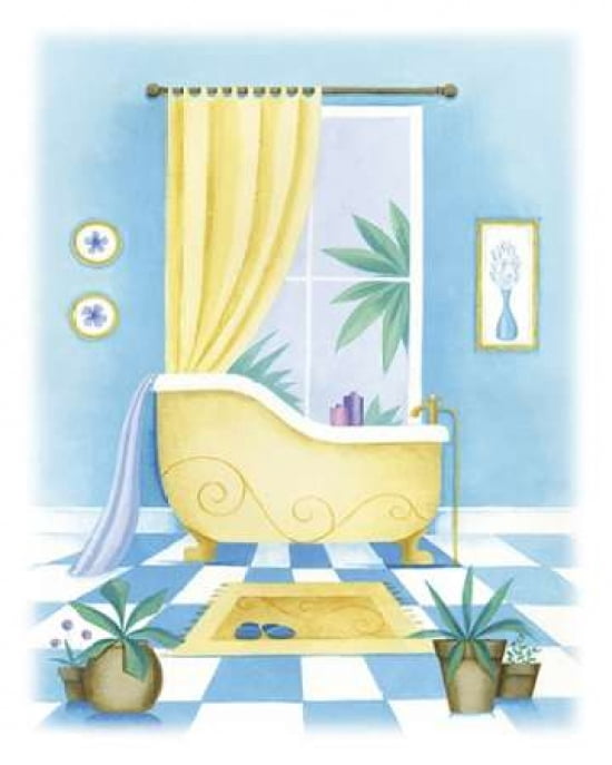 Blue Bathroom II Canvas Art - Alexandra Burnett (24 x 30)