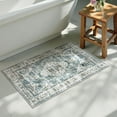 thumbnail image 1 of Blue Bathroom Rugs, Distressed Farmhouse Boho Bath Mat, Comfy Velvet Small Bath Rugs Non Slip Washable, Vintage Oriental Toilet Rug for Sink Shower Vanity, 18x26 inch, 1 of 6
