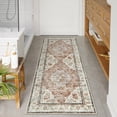 thumbnail image 1 of Blue Bathroom Rugs, Distressed Farmhouse Boho Bath Mat, Comfy Velvet Small Bath Rugs Non Slip Washable, Vintage Oriental Toilet Rug for Sink Shower Vanity, 18x26 inch, 1 of 6
