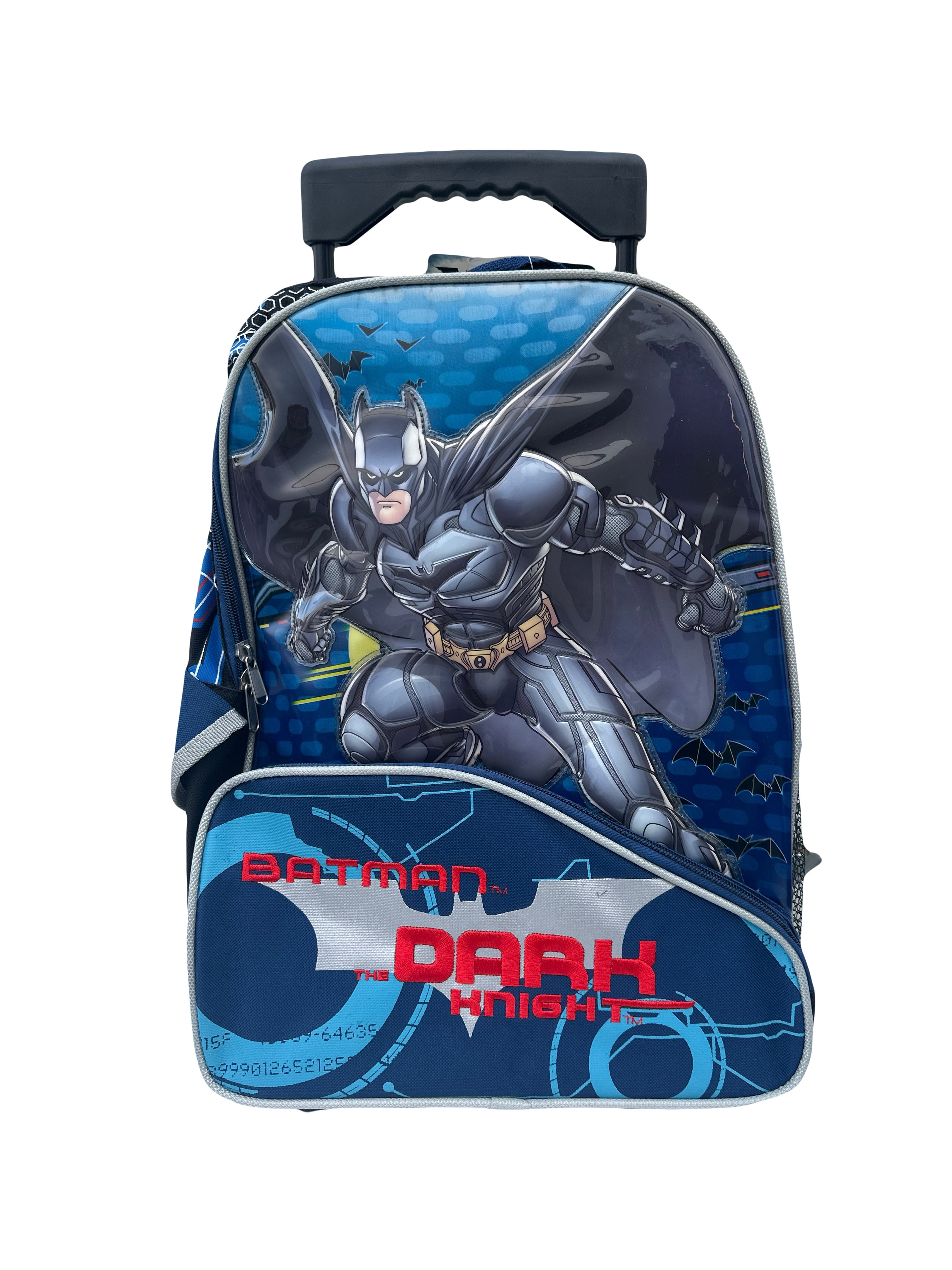 Blue Batman Rolling Backpack Full Size School Backpack With Wheel