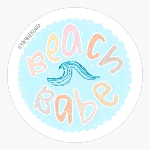 Blue Beach Babe Coastal Style Sticker