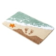 thumbnail image 1 of Blue Beach Bathroom Rugs, Soft Microfiber Washable Absorbent Quick Dry Bath Mat with Starfish Seashell, Waves Beach Shower Mat, Coastal Decor B, 1 of 6