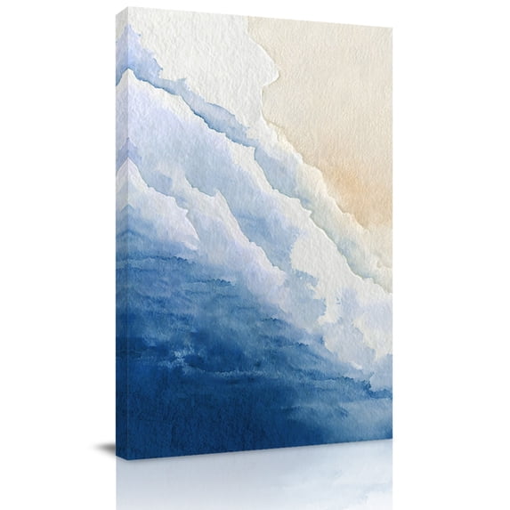 Blue Beach Coastal Canvas Wall Art for Living Room, Summer Nautical ...