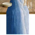 thumbnail image 1 of Blue Beach Coastal Cotton Linen Rectangle Table Runners 13"x60", Summer Ocean Nautical Seaside Coffee Table Runner Dresser Scarves Luxury Table Runners for Wedding Party Banquet Dinner Decor, 1 of 8