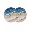 thumbnail image 1 of Blue Beach Coastal Round 13 Inch Placemats Set of 2, Nautical Seaside Ocean Beige HeatResistant Non Slip Place Mats for Dining Table, Wipeable Braided Kitchen Table Mats for Housewarming, 1 of 9