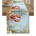 thumbnail image 1 of Blue Beach Coastal Table Runner 48 Inches, Beach Coral Shell Nautical Lobster Bed Runner Dresser Scarves Tabletop for Indoor Outdoor Parties/Ceremony/Banquet, 13" x 48", 1 of 8