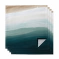 thumbnail image 1 of Blue Beach Gradient Cloth Napkins, Boho Sea Waves Ombre Abstract Washable and Reusable Dinner Napkins Set of 4, Table Napkin for Kitchen Party Birthday Wedding Hotel Housewarming 20"x20", 1 of 8