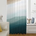 Blue Beach Gradient Sheer Curtains 84 Inch Length, Light Filtering ...