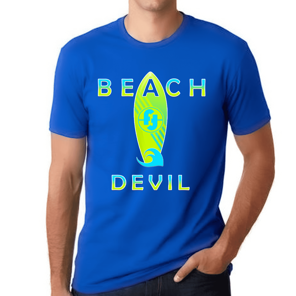 Blue Beach Shirts for Men Beach Devil Funny Mens Summer Shirts Mens