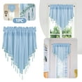 thumbnail image 1 of Blue Beaded Curtain, Kitchen Decor Curtains, Bathroom Decor Triangle Curtain, 1Pcs Short Curtain for Bedroom Living Room, Short Top Farmhouse Valance Curtains 51.2x23.6 Inch, 1 of 7