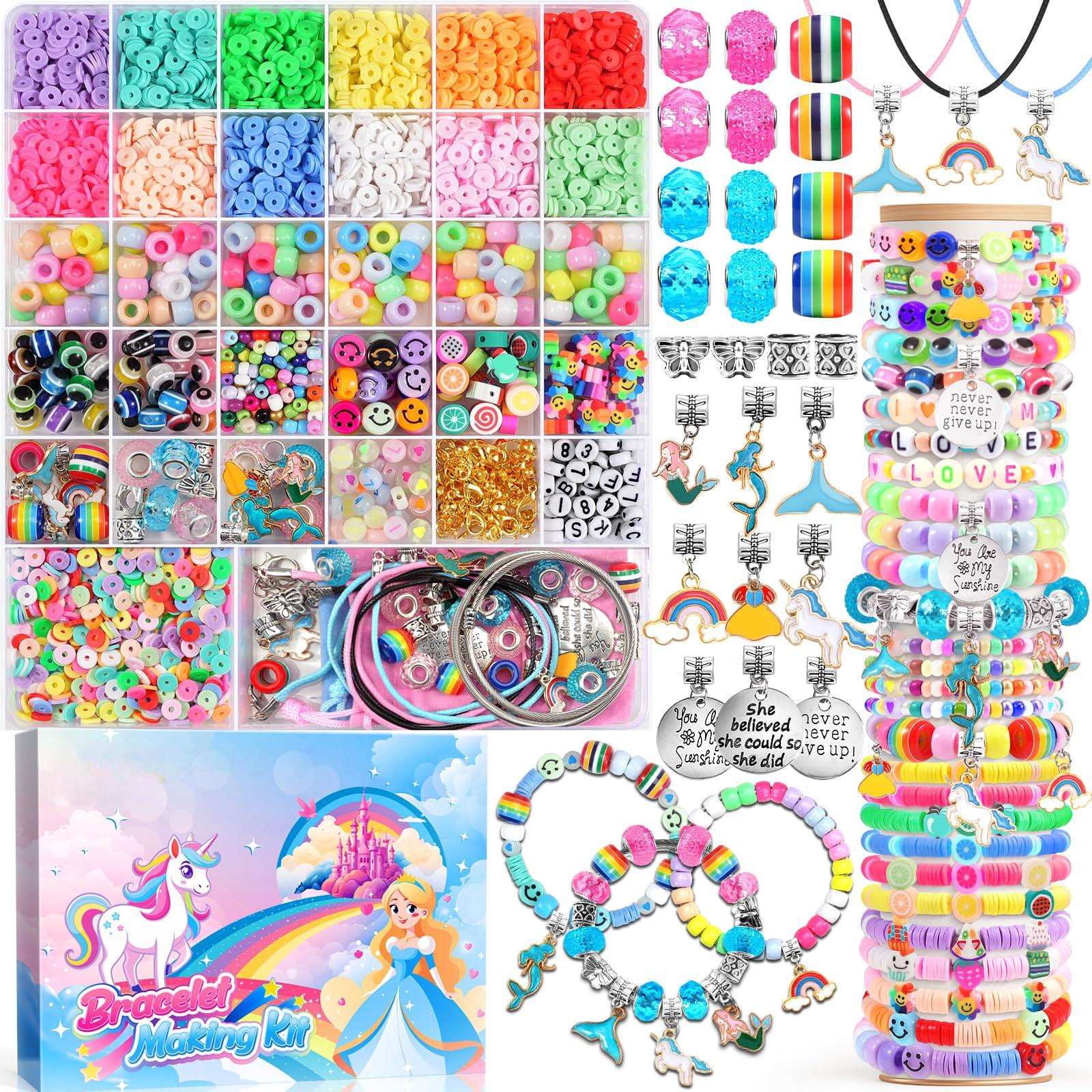 Blue Beaded Jewelry Making Kit for DIY Bracelets Necklaces and Crafts
