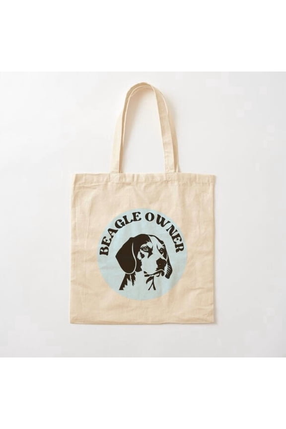 Blue Beagle Owner Design Canvas Tote Bags, Reusable Shopping Bag