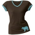 thumbnail image 1 of Blue Bear Women's V-Neck Pajama Ringer T-Shirt - Medium, 1 of 1