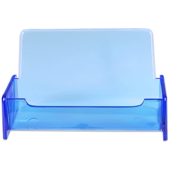 Blue Beauticom Clear Acrylic Business Card Holder - Style #3 - 12 Pieces