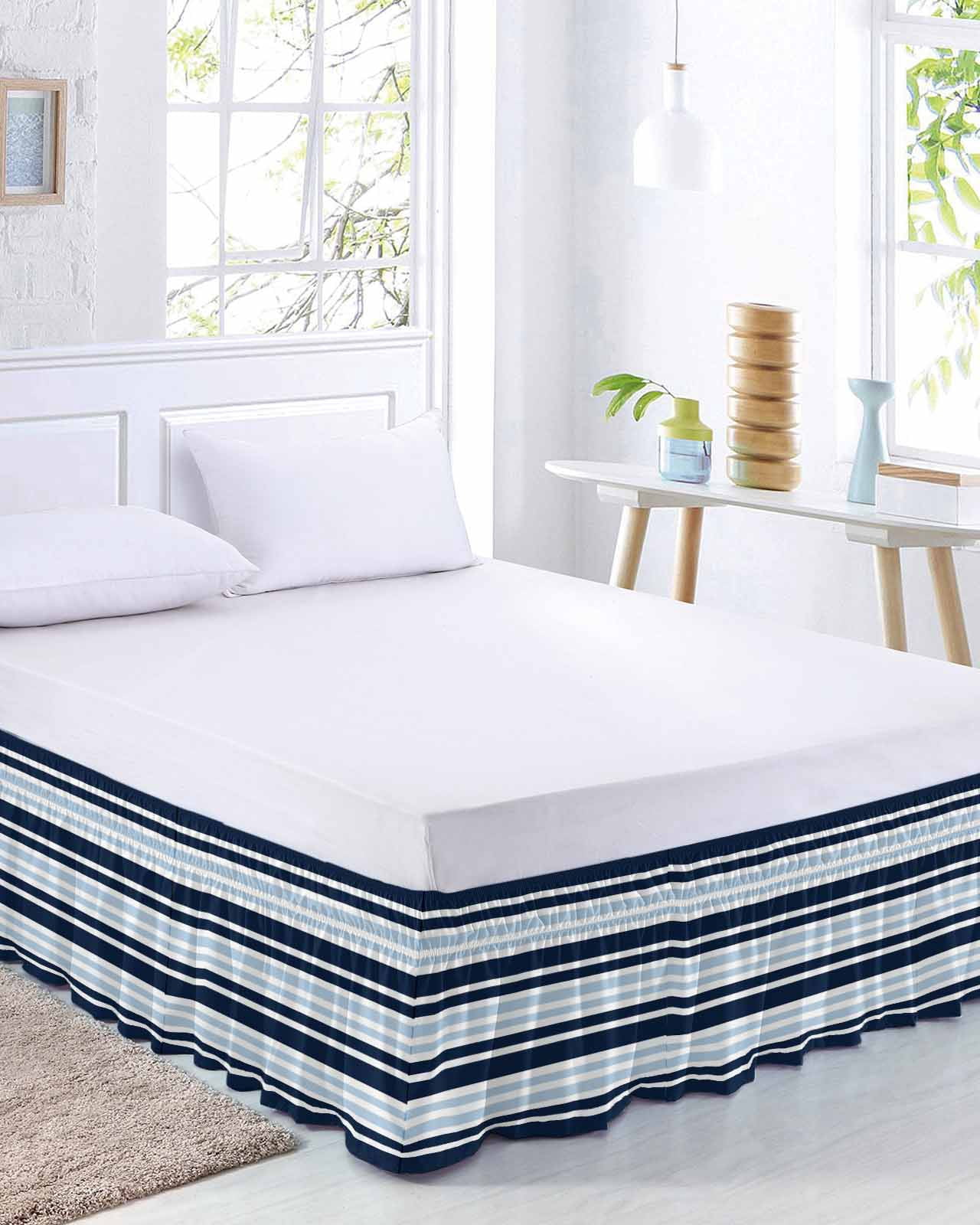 Blue Bed Skirt Queen