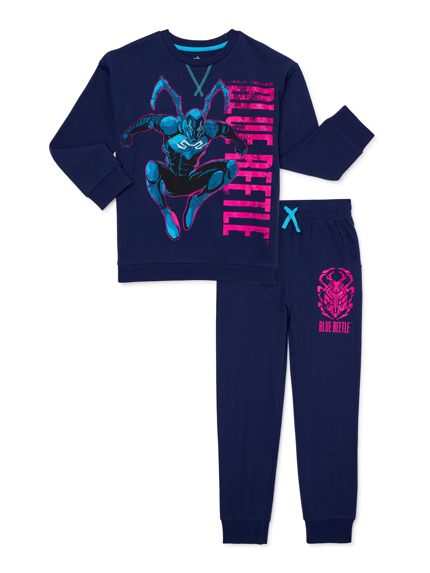 Blue Beetle Boys Fleece Sweatshirt and Joggers Set, 2-Piece, Sizes 4-10