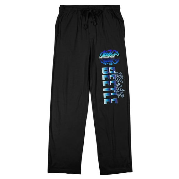Blue Beetle Chrome Logo Men's Black Sleep Pajama Pants-XXL