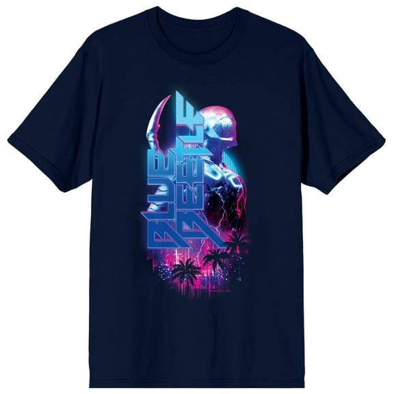 Blue Beetle Hero & Logo Crew Neck Short Sleeve Navy Men's T-shirt
-Small