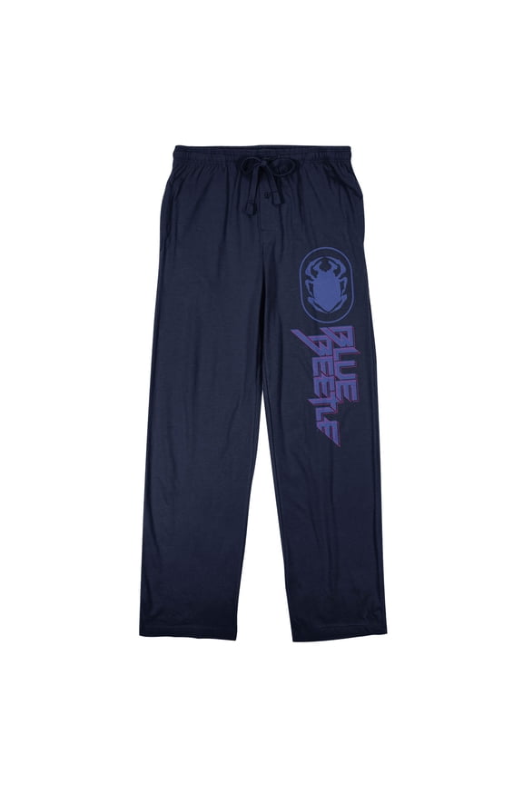 Blue Beetle Scarab Logo Men's Navy Sleep Pajama Pants-XXL