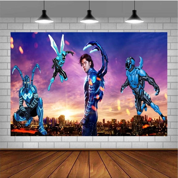 Blue Beetle Taspestry Post Banner Backdrop Background Wall Decor Party Supplies