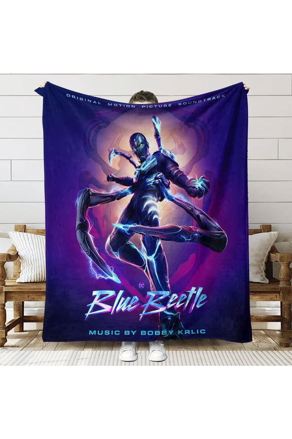 Blue Beetle Throw Blanket Gifts for Fans Lover Girls Boys Women Present Hoodie Him Bed 40"x50"