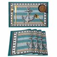thumbnail image 1 of Blue Beige Anchor Placemats Set of 4, Nautical Summer Beach Coastal Ocean Placemats for Dining Table, Place Mats for Kitchen Tabletop, Waterproof Wipeable Dining Table Mats Set, 1 of 9