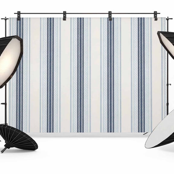 Blue Beige Backdrop for Photoshoot,Photography Photo Studio Background Wall Backdrop,Modern Abstract Gradient Vertical Stripes Back Drop Banner Panel for Portraits Wedding Party Live Streaming 7x5Ft