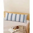 thumbnail image 1 of Blue Beige Body Pillow Covers, Modern Abstract Gradient Vertical Stripes Soft Throw Pillow Cases with Invisible Zipper, Decorative Pillowcase Pillows Protectors for Sofa Bed Couchair 20"x54", 1 of 9