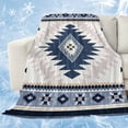 thumbnail image 1 of Blue Beige Boho Cooling Blanket, Lightweight Breathable Summer Throw Blanket with Double Sided Cold Effect,Vintage Ethnic Tribal Southwestern Picnic Beach Blankets Bed Sheet for Hot Sleepers 30"x40", 1 of 8