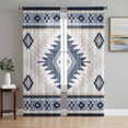 thumbnail image 1 of Blue Beige Boho Sheer Curtains 72 Inch Length 2 Panels Set, Vintage Ethnic Tribal Southwestern Voile Window Treatment Rod Pocket Curtains Sheers Drapes for Bedroom/Living Room/Kitchen 52"x72"x2, 1 of 7