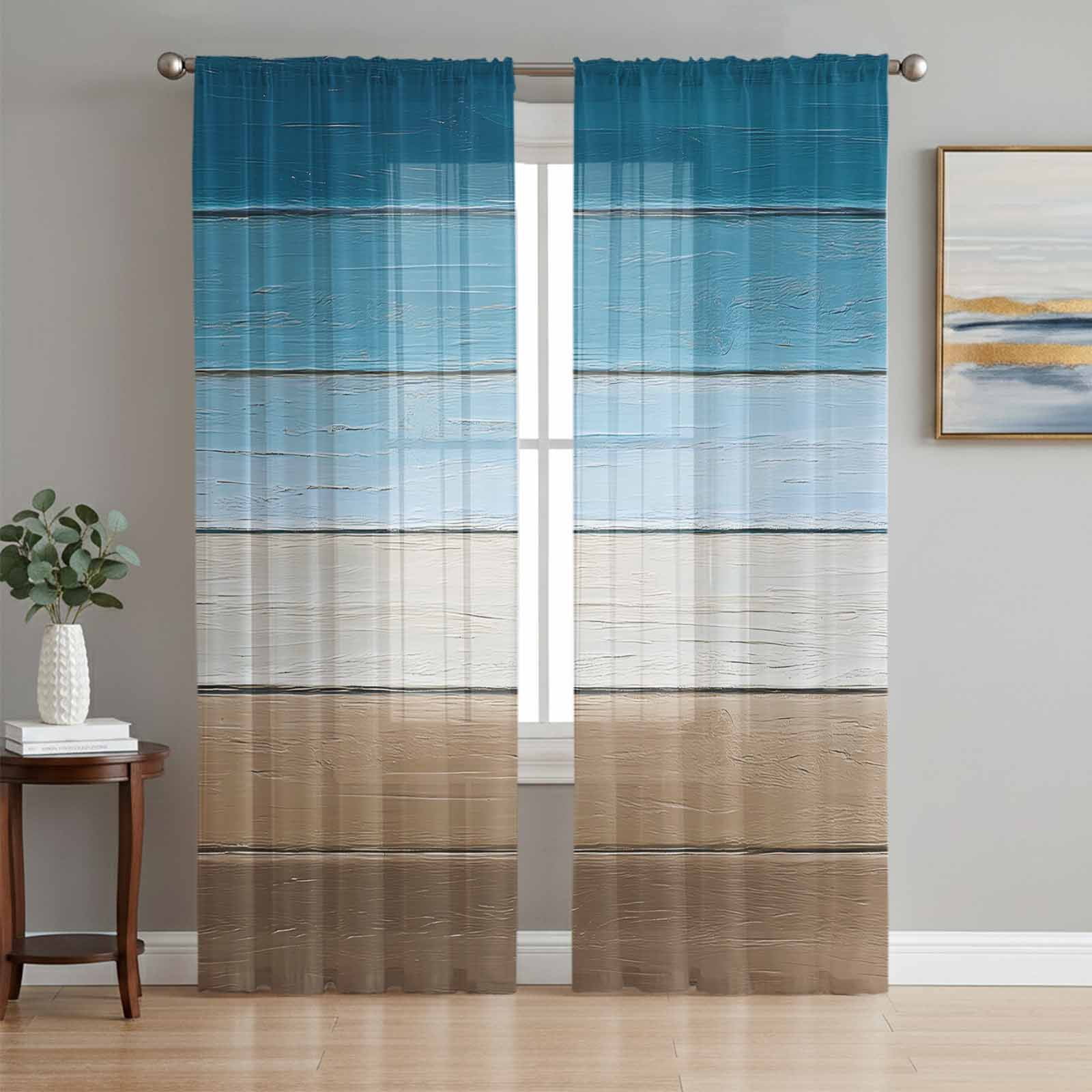 Curtains With Blue And Brownnull