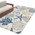 thumbnail image 1 of Blue Beige Coastal Area Rug 3x5 FT, Non Slip Entryway Bedside Carpet, Summer Beach Starfish Coral Nautical Rustic Washable Soft Floor Carpet Indoor Mat Throw Rug for Dorm Kitchen Home Office, 1 of 9