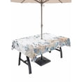 thumbnail image 1 of Blue Beige Coastal Outdoor Tablecloth - 54x80 Inch Rectangle Dining Table Cover, Beach Starfish Summer Eucalyptus Waterproof Outdoor Table Cloth with Umbrella Hole & Zipper for Picnic/Patio/Party, 1 of 7