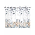 thumbnail image 1 of Blue Beige Coastal Sheer Curtains 39 Inch Length 2 Panels Set for Living Room/Bedroom, Beach Starfish Summer Eucalyptus Kitchen Curtains Grommet Semi-Sheer Curtains Window Treatments 27.5"x39"x2, 1 of 7