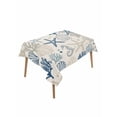 thumbnail image 1 of Blue Beige Coastal Table Cloth, Summer Beach Starfish Coral Nautical Rustic Waterproof Tablecloth for Rectangle Tables, Washable Fabric Table Cover for Restaurant Kitchen Dining Tables 60"x102", 1 of 6