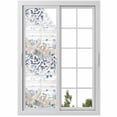 thumbnail image 1 of Blue Beige Coastal Window Privacy Film, Beach Starfish Summer Eucalyptus Retro Static Cling UV Sun Blocking Heat Control Window Tint Day and Night, Non-Adhesive One Way Privacy Cover 17.7''x78.7'', 1 of 7
