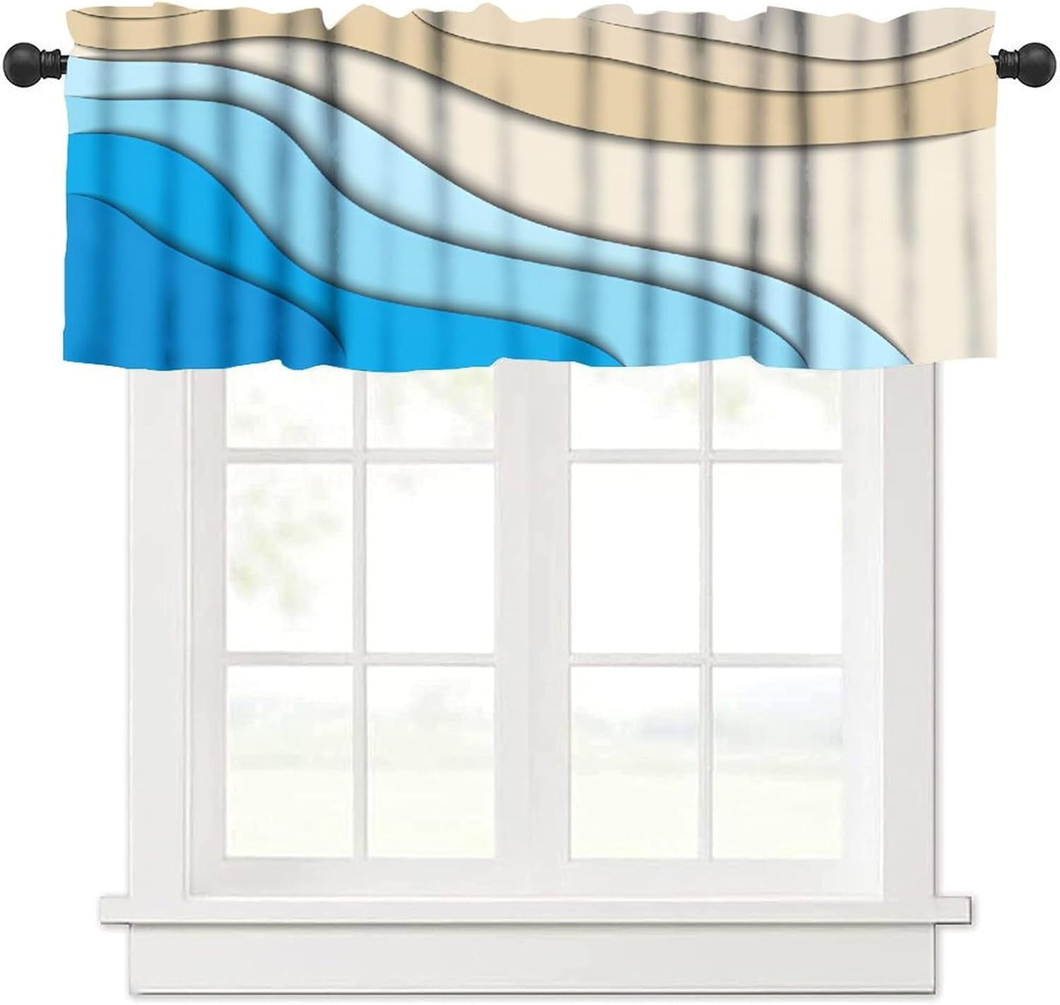 Blue And Beige Curtains
