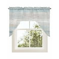 thumbnail image 1 of Blue Beige Farmhouse Swag Valance for Windows 56'' x 36'', Vintage Wooden Striped Light Filtering Kitchen Curtains Valances for Bathroom/Living Room/Bedroom/Café, Rod Pocket Curtain Panel, 1 of 6
