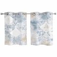 thumbnail image 1 of Blue Beige Floral Kitchen Curtains Small Short 39 Inch Length, Vintage Smear Abstract Art Grommet Top Bedroom Living Room Curtains, Light Filtering Cafe Curtain Drapes 2 Panels Set 55''x39'', 1 of 9